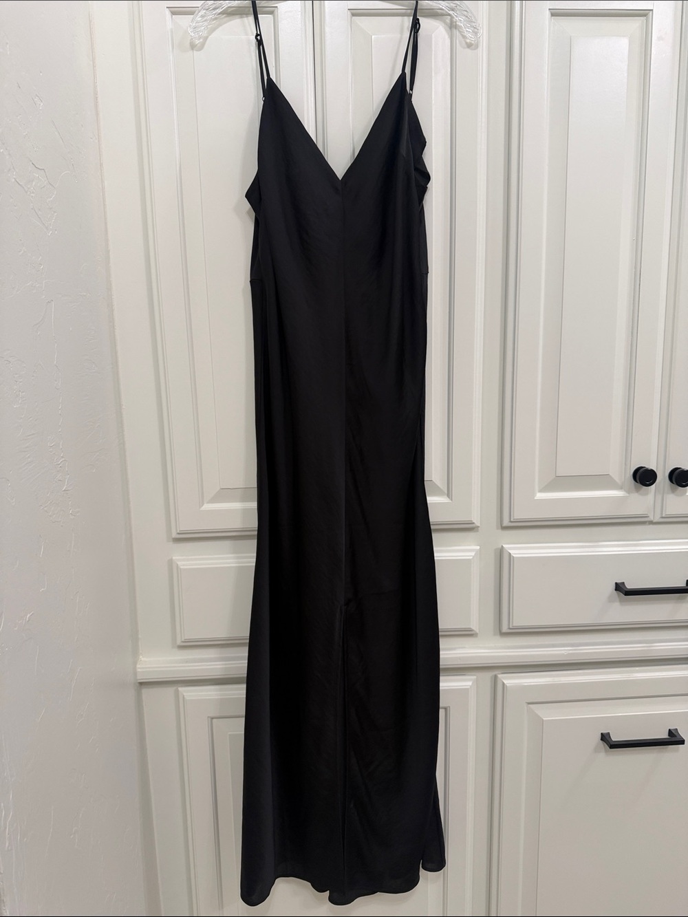 Free People Black Maxi Slip Dress with Spaghetti Straps